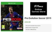 Buy Pro Evolution Soccer 2019 Xbox one Video Games at Affordable Rates
